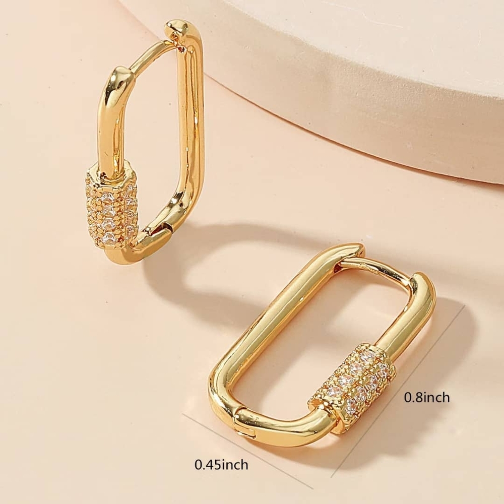 Radiant Gold Rectangular Earrings